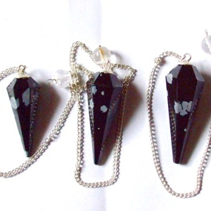 ลูกตุ้มออบซิเดียนเกล็ดหิมะธรรมชาติ - Product Image 1