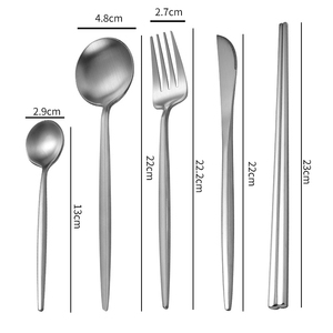Set de couverts de luxe en acier inoxydable 304, 5 pièces, vaisselle, articles de table, vente en gros, voyage - Product Image 5