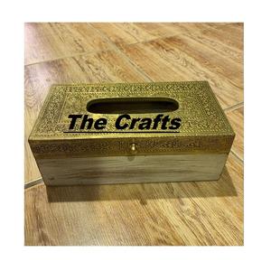 Porte-serviettes de très bonne conception en boîte à mouchoirs islamique en bois et en métal pour la vaisselle d'hôtel à domicile - Product Image 3