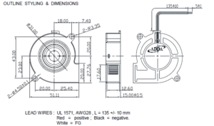 Para ventilador de flujo axial de CC de 51x51x15mm con aspas de plástico - Product Image 2