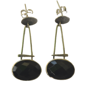 Sterling <b>Silver</b> <b>Long</b> Gemstone <b>Earrings</b> - Product Image 1