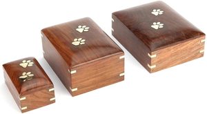 American Style Brown Wooden Pet <b>Urns</b> for <b>Dog</b> and Cat Ashes Eco-Friendly 200 Cubic Inch Capacity Customized Size Decorative - Product Image 4