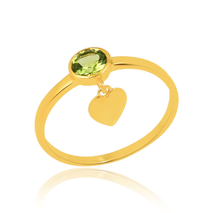 แหวนหัวใจอัญมณี925เงินสเตอร์ลิงดีไซน์ไม่เหมือนใครเครื่องประดับชุบทอง - Product Image 1