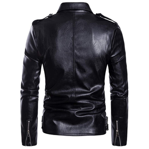 Veste de moto en cuir véritable matelassée pour homme pour l'hiver, élégante et durable, en cuir de vache - Product Image 3