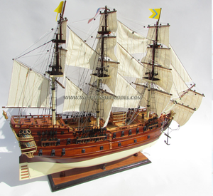 BON HOMME RICHARD Modèle de bateau à voile en bois artisanal peint pour la décoration de la maison Cadeaux originaux - Product Image 5