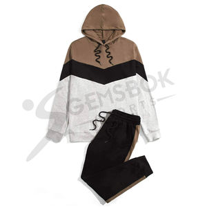 Femmes décontracté solide motif couleur bloc cordon à capuche et Joggers survêtement ensemble nouveauté vente en gros mode - Product Image 1