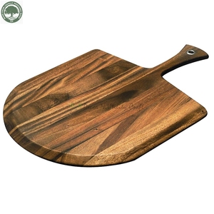Pala para pizza de madera de acacia con mango, herramientas sostenibles para hornear y servir pizza - Product Image 1