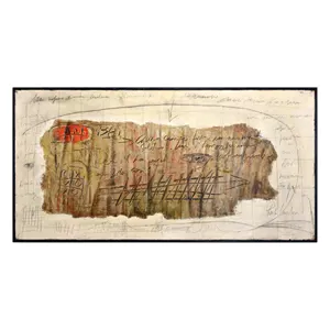 意大利手工制作的混合技术画布当代艺术绘画 “帕皮罗一号” 墙壁装饰马西莫·奥塔