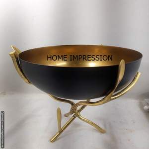 ชามโลหะหรูหราสีดำสำหรับดีไซน์รูปนกฐานทำจากอลูมิเนียมมีสไตล์สำหรับงานหัตถกรรมอินเดีย - Product Image 6