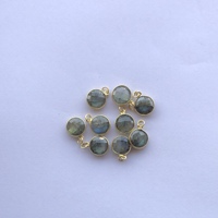 Breloques rondes en argent sterling 925 avec pierre de labradorite sertie, qualité AAA, plaqué rhodium, bijoux de fête tendance, vente en ligne Alibaba