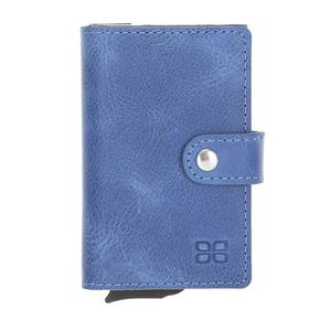 Handmade Slim RFID Blocking Genuine Leather Bifold PopUp <b>Wallet</b> Minimalist Design Pocket Size <b>Card</b> Holder OEM Gift Bouletta Blue - Product Image 5