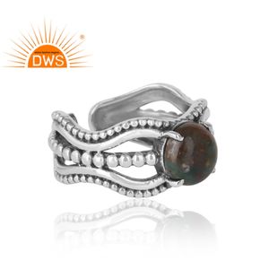 Anillo de plata de primera ley y piedra preciosa para mujer, sortija, plata esterlina 925, piedra preciosa, estilo indio, Diseño atrevido, venta al por mayor - Product Image 3