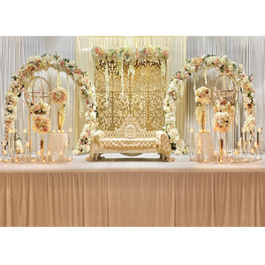 Contemporary Modern Metal <b>Backdrop</b> Wedding Stage Wholesale Modern Metal Wedding <b>Backdrop</b>/Panel Popular <b>Gold</b> Wedding <b>Backdrop</b> - Product Image 1