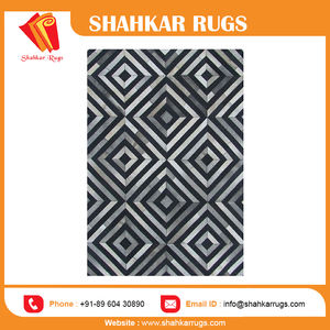 Prix de gros Vente en gros Cristal Cheveux noirs sur cuir Tapis modernes en cuir Tapis au meilleur prix - Product Image 3