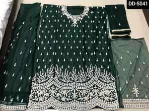 Traje Salwar Kameez de trabajo de bordado pesado de estilo de diseñador con Dupatta elegante para ropa de fiesta de mujer - Product Image 6