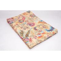Couvre-lit Kantha en coton indien fait à la main, imprimé à la main avec des motifs floraux, couverture Gudri, couvre-lit ethnique, jeté bohème, couverture d'hôtel