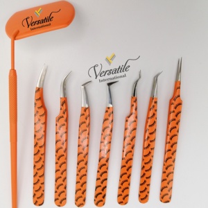 Pinzas de pestañas de acero inoxidable sostenibles japonesas con revestimiento de papel con logotipo personalizado profesional, herramienta de extensión de pestañas - Product Image 3