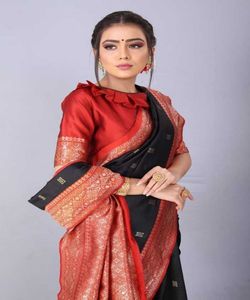 Banarasi Silk Sarees Party Wear Wedding Indian Apparelgarment - Product Image 3