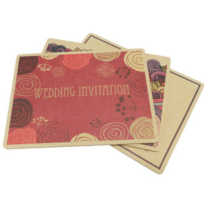 Carte d'invitation de mariage en bois imprimée CMYK personnalisée – Finition AR pour salutation, décoration et cadeau - Product Image 3