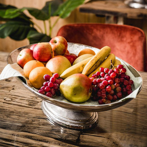 Bol à Fruits en métal de conception Vintage sur socle pour décorations de Table bol à fleurs en métal de haute qualité pour la décoration de la maison - Product Image 1