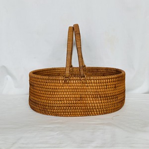 FLASH SALES- Wicker Woven Camping <b>Picnic</b> Travel <b>Basket</b> with Handles, Home Storage <b>Basket</b> - Product Image 1
