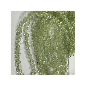 Cuentas de Piedras Preciosas de Prehnita Verde de Primera Calidad al por Mayor, 8 Piezas, Forma de Corazón Facetado, para la Fabricación de Joyas - Product Image 2
