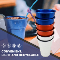 Ensemble de 6 gobelet à vin en aluminium anodisé, ensemble de gobelet en aluminium coloré, ensemble de 6 verres à billes, tasse de bière