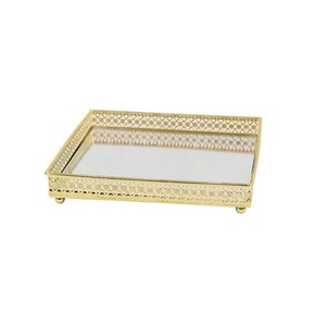 Plateau de service rectangulaire miroir, design personnalisé, fait main, élégant et classique, vente en gros, NOUVEAU WEDDING WORLD MST (101) - Product Image 1