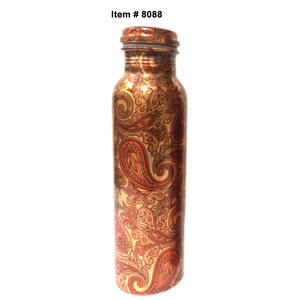 Green Painted With logo Pure Copper Water <b>Bottle</b> Suppliers of Printed Copper Water <b>Drinking</b> <b>Bottle</b> at Low Price - Product Image 5
