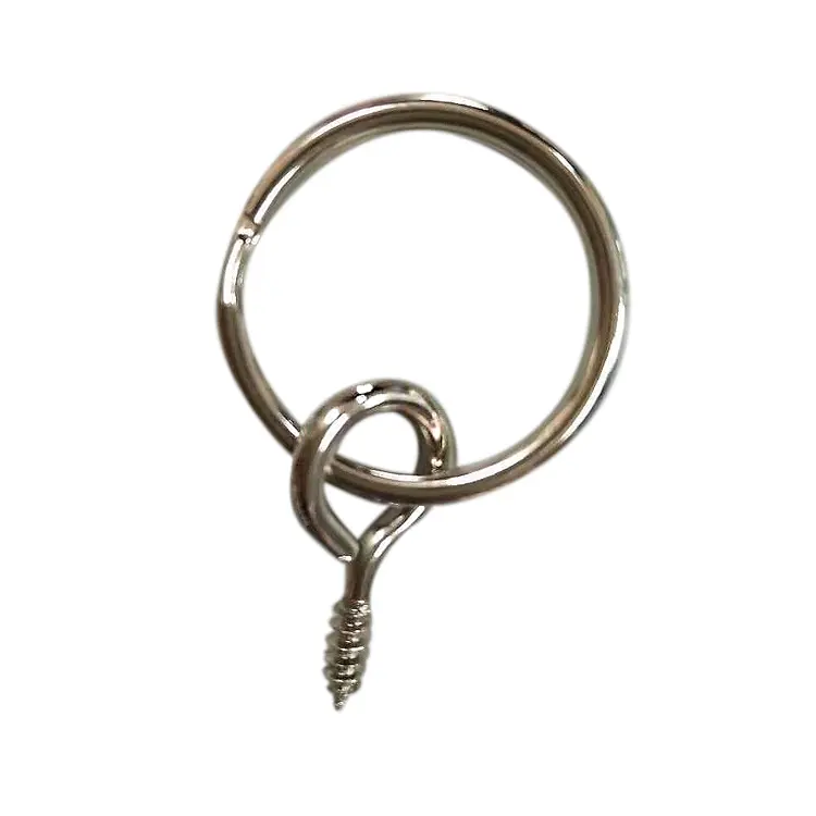 Customized nickel plated hitch ring hook with screw