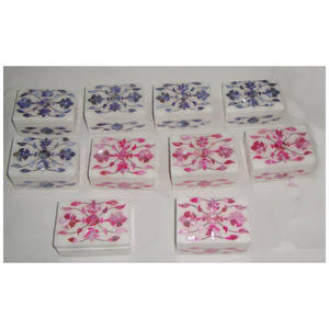 Cajas con Incrustaciones de Madreperla India Preciosa y Cajas de Joyería de Mármol Blanco Natural Hechas a Mano de Alta Calidad con Regalo Festivo - Product Image 1