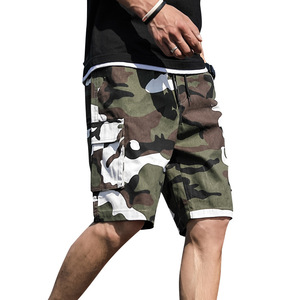 Nouveau short d'été respirant en coton polyester imprimé camouflage pour homme - Product Image 4