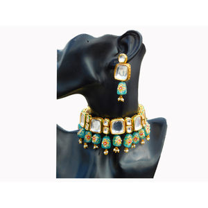 Collar de piedra de kundan hecho a mano para mujer y niña, estilo indio tradicional - Product Image 3