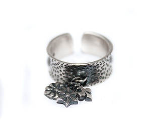 Vintage flor plata diseñador Spinner 925 plata esterlina hecho a mano mujeres Spinner anillos joyería para venta al por mayor - Product Image 1