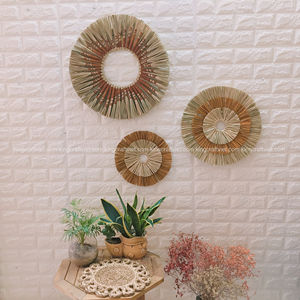 Artesanía de Vietnam, cuerda de algas marinas, decoración de pared, Cestas colgantes, planta seca, diseño tradicional, sala de estar - Product Image 4