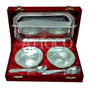 Cuenco redondo fundido en arena de latón en relieve indio de nuevo diseño, caja de terciopelo de lujo, decoración del hogar con bandeja segura, Material de Metal único - Product Image 2