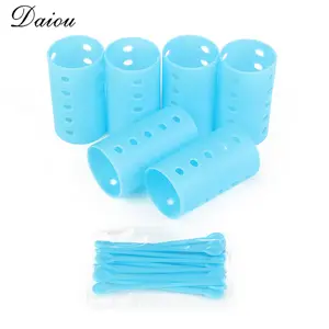 Factory direct sales smooth tube hair curlers 15mm plastic self holding mesh hair roller for home easy DIY hair curling