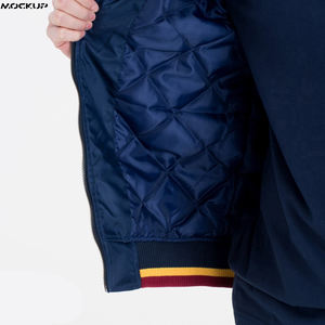 Chaqueta Bomber de Invierno para Hombre, Chaqueta Bomber de Satén con Bordado, Logotipo Personalizado, OEM, Venta al por Mayor, Chaqueta Ligera con Puños Acanalados - Product Image 5