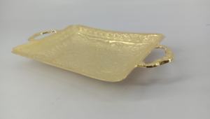 Plato para servir de Metal pulido dorado de 24 quilates, bandeja ecológica para fruta seca, decoración para el hogar y la Mesa, artículo de regalo - Product Image 6