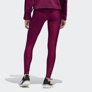 Leggings de sport sans couture taille haute en Spandex/Polyester personnalisés pour femme, contrôle du ventre, doux, pour entraînement, gym, course et yoga - Product Image 5