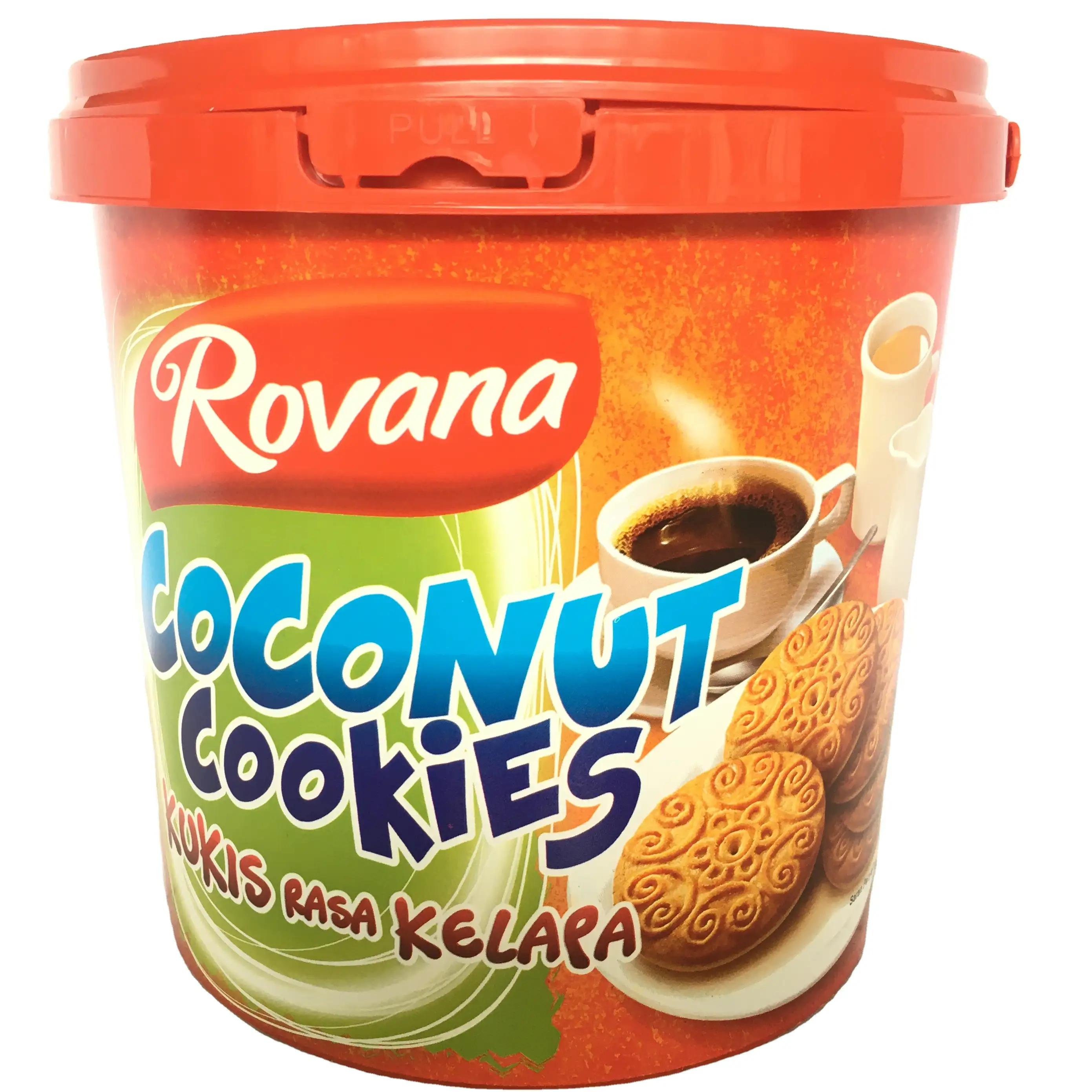 बिस्कुट कुकीज़ पटाखा वेफर्स पाचन नारियल स्वाद उत्सव Tinned (350gr x 6 pcs) Rovana - OEM