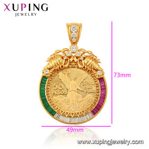 Xuping-colgante de 50 Pesos Centenarios, oro de 24 quilates, oro mexicano, 34227 - Product Image 2