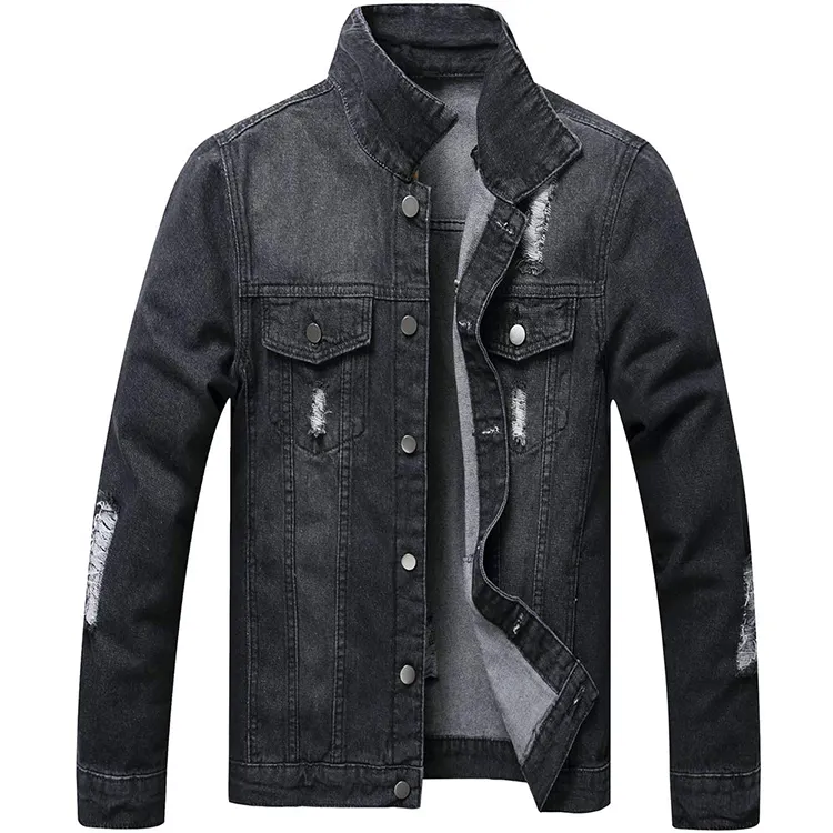 Top quality best selling low MOQ Fur Collar Jeans Coats Men Casual Hip Hop denim Jackets for sale