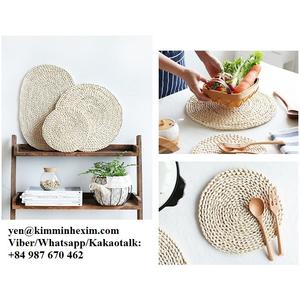 แผ่นรองแก้วแบบคลาสสิก ผลิตจากผักตบชวาธรรมชาติ เป็นมิตรกับสิ่งแวดล้อม - KIM MINH INTERNATIONAL รุ่น 10225 ติดต่อ +84 987 670 462 - Product Image 1