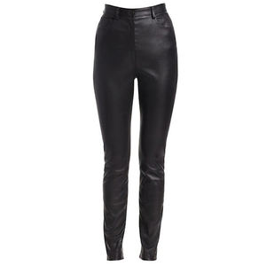 Pantalon en cuir extensible personnalisé pour femmes OEM Pantalon en PU confortable et à la mode de haute qualité à coupe ajustée pour une tenue décontractée élégante - Product Image 1