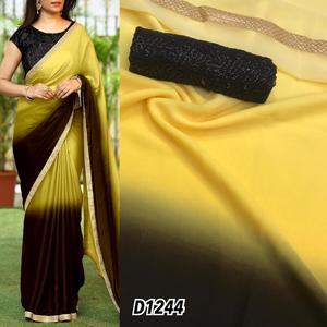 La más fabulosa ropa de boda jacquard secuencia pesada sari con pieza de blusa mujeres indias usan Sari precio bajo al por mayor alfanumero - Product Image 4