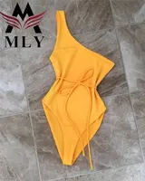 Mly biquíni peça única de marca privada, maiô maduro, moda praia feminino sexy