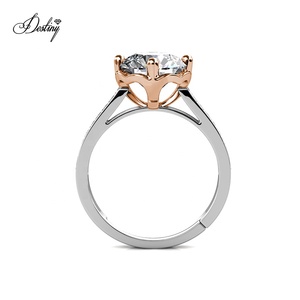 Gioielli Destiny Nuovo Fine Jewelry 925 Sterling Silver 1 Carati Delicato Moissanite Del Diamante <span class=keywords><strong>Le</strong></span> Fleur Pavimenta L'anello Per <span class=keywords><strong>Le</strong></span> Donne - Product Image 4