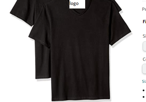 Camiseta de manga corta con cuello en V para hombre, camiseta de ajuste Regular, sólido: 100% algodón, 60% algodón, 40% poliéster, 2 paquetes - Product Image 3