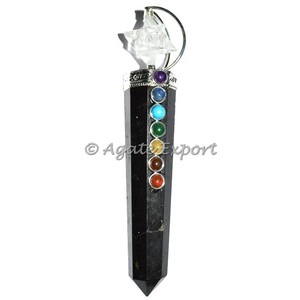 Belles baguettes d'obélisque de chakra de tourmaline noire naturelle polie cadeau d'affaires et baguette d'outil d'auto-guérison - Product Image 1